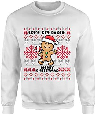 Let's Get Baked Sweater,Gingerbread Ugly Sweater,Fun Xmas Gifts, Unisex Long Sleeve Sweatshirt,C-63