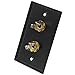 Seismic Audio SA-PLATE8 Black Stainless Steel Wall Plate with Dual 1/4-Inch TRS Stereo Jacks