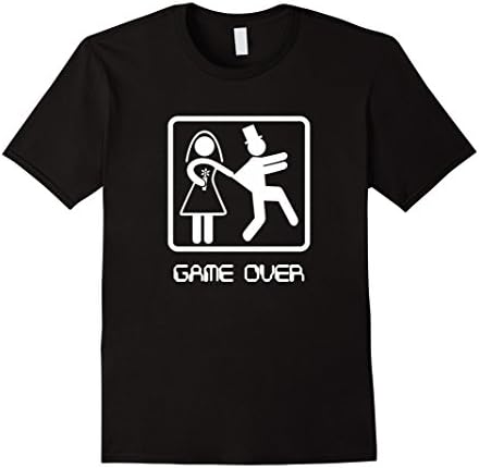 Mens Gamer T-Shirt Game Over T-Shirt XL Black