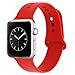 iDon Smart Watch Sport Band, Soft Silicone Replacement Sports Band for Apple Watch Band 42mm 2017 Series 3 Series 2 Series 1 (S/M, Red)