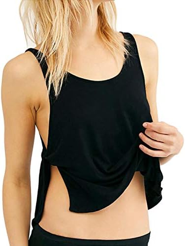 Women Side Knot Active Clothes Cute Workout cami Shirt Side Twist Sport top Loose Flowy Tank