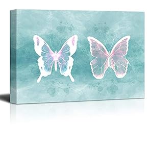 Canvas Wall Art Gorgeous Colorful Butterfly Pictures Home Wall Decorations for Bedroom Living Room Paintings Canvas Prints Framed - 12x18 inches