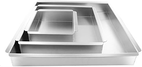 Cake Pan Set of 3, Square 2 Inches (6", 10" 14") by Magic Line