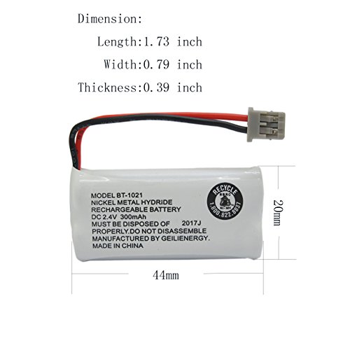 GEILIENERGY (Pack of 4) BT1021 BBTG0798001 Battery Compatible with Uniden DECT 6.0 BT1008 BT-1021 BT1016 Cordless Phone
