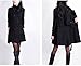 xiaoming Women Winter Double Breasted Thicken Wool Trench Coat with Belt