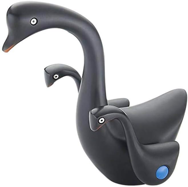 Homevacious Bathroom Sink Faucet Oil Rubbed Bronze Dual 2 Handles Lever Swan Duck Goose-Neck Waterfall One Hole Black Bath Lavatory Basin Mixer Tap Deck Mount Supply Line Commercial Lead-Free