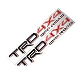 Demupai TRD 4X4 Off Road Decal Vinyl Car Stickers for Toyota (Red + Black)