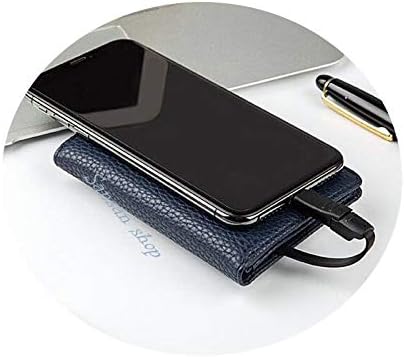 Sansan Device# Power Bank Built-in Cable Rechargable Power Battery Purse- Pocket Mobile Charger Case-Convenient Portable Battery-Universal Adapters Quick Charge for iOS & Android (Blue)