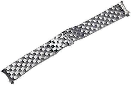 316L Stainless Steel Watch Strap Elbow End Metal Bracelet Band Double Deployment Buckle