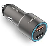 Mercase Fast Car Charger QC 3.0 Quick Charge Dual Port Car Charger Adapter for Samsung Galaxy S8/S7/S6/Edge,iPhone X/8/7/6s/Plus,Note 8 4,LG G6 G5 V10 V20,HTC,Nexus,Pixel,iPad Pro Portable(Space Grey)