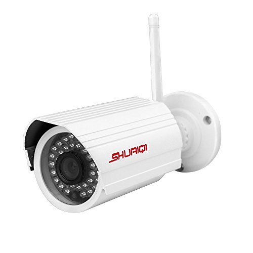 SHUAIQI 720P 1.0 Megapixel HD Outdoor Waterproof IP66 Wireless Wifi Bullet IP Camera Security 36pcs IR Night Vision TF Card Slot Support Two Way Audio Plug And Play