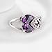 FENDINA Womens Jewelry Elegant Wedding Engagement Bands Ring Heart Amethyst Promise Rings for Her - 18K White Gold Plated - Luxurious Series-FR795