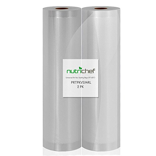 NutriChef Premium Reliable Home Audio/Video Product Clear (PRTPKVS14RL), One Size, 11"x50' Rolls (2-Pack)
