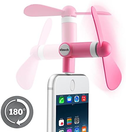 Stouch Mini Portable Dock Cool Cooler 180 °Rotating Fan for 8 Pin Lightning iPhone 7 Plus 6 plus 5s 5 iPad mini air – Rose Red