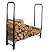 Sunnydaze 4-Foot Firewood Log Rack ONLY, Outdoor Fireplace Wood Stacker Storage Holder, Black primary