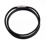 MANBARA Leather Bracelets for Men Women Handmade Braided Wrap Bangle Stainless Steel Magnetic Clasp
