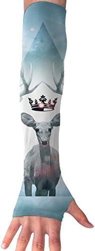 PINK CACTUS White Hart Of The Universe Sports Arm Sleeves With Thumb Holes Anti-uv Sun Protection Golf Driving Sports Arm Sun Sleeves Gloves For Women Men