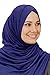 Cotton head scarf, instant black hijab, ready to wear muslim accessories for women, Sapphire, One Size