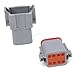 MUYI 5 Kit 8 Pin Way DT Series Connector Gray Receptacle IP67 Waterproof Heavy Duty 14-18 AWG 13 Amps Continuous DT04-8P DT06-8S w/Wedge Lock W8P W8S (5 Kits, 8 Pin)