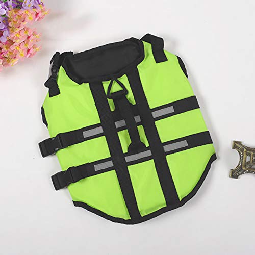 C&L Pet Dog Life Jacket Safety Vest Surfing Swimming Clothes Summer Vacation Oxford Breathable French Bulldog,Yellow,3XL