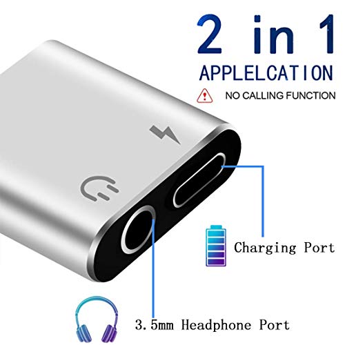 Headphone Jack Adapter for iPhone 8 Dongle Aux Audio to 3.5mm 2 in 1 Cables Earphone Adapter Splitter for Music and Charging Compatible with iPhone 7/7Plus/8/8Plus /X/XS Max for All iOS - Thumbnail 2