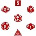 Chessex Polyhedral 7-Die Opaque Dice Set - Red with White