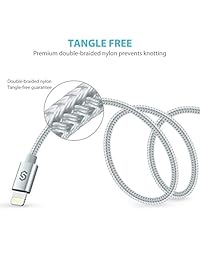 Syncwire iPhone Charger Cable Lightning, 6.5Ft 2M Nylon-Braided [Apple MFi Certified] High-Speed Sync&Charging Cord for iPhone 11 XS Max XS XR X, 8 7 6S 6 Plus, SE 5S 5C 5, Ipad, iPod & More - Silver