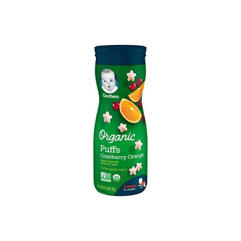 Gerber Organic Puffs, Cranberry Orange, 1.48 oz