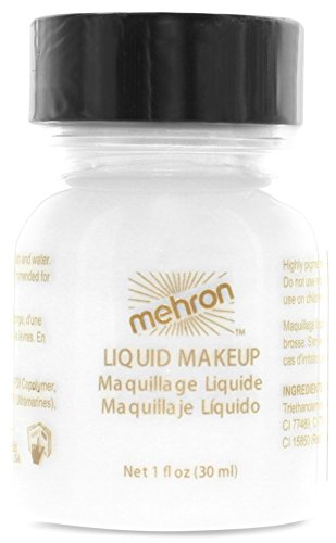 Mehron Makeup Liquid Face & Body Paint, WHITE - 1oz