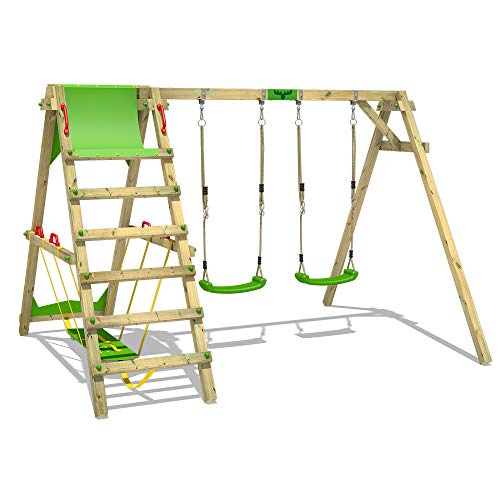 FATMOOSE Kinderschaukel Schaukelgestell JollyJade apfelgrün - Schaukel & SurfSwing, Schaukelgerüst, Doppelschaukel…