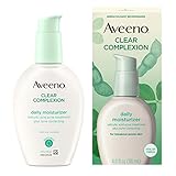 Aveeno Clear Complexion Salicylic Acid Acne-Fighting Daily Face Moisturizer with Total Soy Complex, For Breakout-Prone Skin, Oil-Free and Hypoallergenic, 4 fl. oz