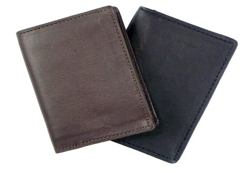 New Leather Business Card Holder Expandable Wallet Money Card Case Black Mens