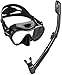 Cressi Scuba Diving Snorkeling Freediving Mask Snorkel Set, All Black primary