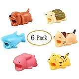Cute Animal Bites Cable Protector Cable Buddies Compatible with iPhone iPad Charging Cables Cords, Data Line Protection Cable Bite Protector Cord Saver (6 Pack)