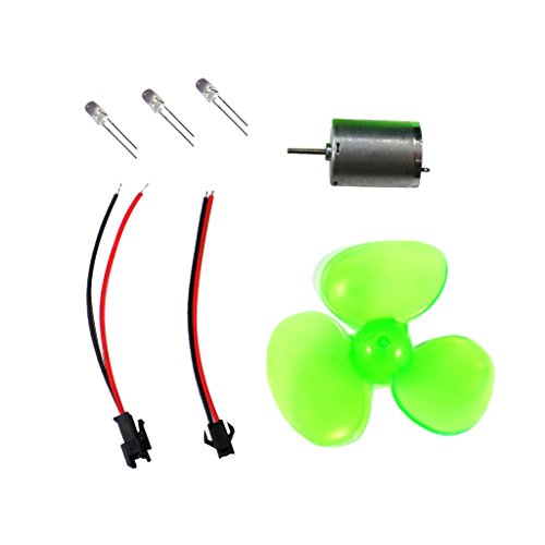 Blesiya 90mm Dia. Wind Turbines Generator DC Motor Fan LED Display Toy Project DIY Kits Set