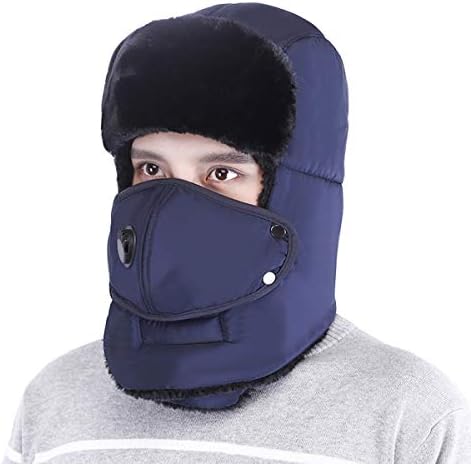 Trooper Trapper Hat Men's Winter Windproof Warm Mask Earflaps Outdoor Sports Walking Skiing Hunting Aviator Hat