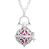 Eudora Harmony Bola Elegant Iris Pendant Necklace 16mm Angel Caller Chime & 30'' Deep Pink