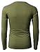 H2H Mens Easy to Wear V-Neck Casual Long Sleeve T-Shirts OliveGreen US L/Asia XL (KMTTL0374)