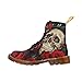 D-Story Shoes Skull With Flower Lace Up Martin Boots For Women