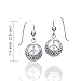 Celtic Knot and Peace Sign Symbol Sterling Silver Hook Earrings