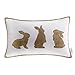 Ashler Linen Easter Pillow Covers 18x18, Spring Rabbit Set of 4 Easter Throw Pillow Cover, Bunny Decorations Holiday Cushion Pillow Case Decorative for Home Decor, Beige and White