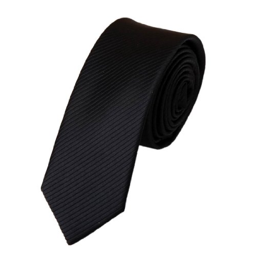 Silk Skinny Tie Black Slim Skinny for Men with Gift Box PS1001 148cm*7cm Black