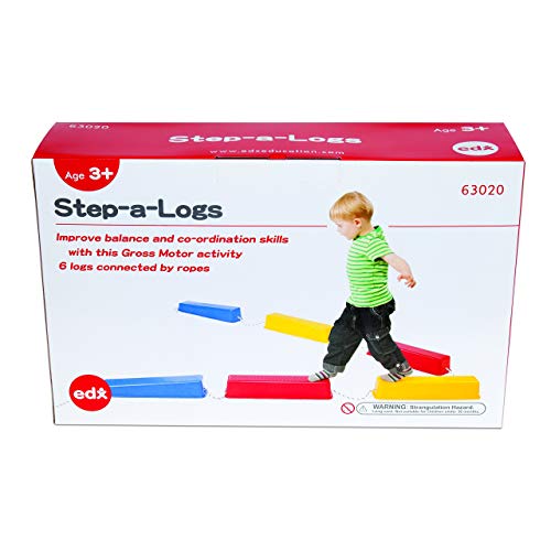 edx Education Step-a-Logs - Balance Beam for Kids - Indoor and Outdoor - Stackable - Build Coordination and Confidence - Physical and Imaginative Play (Renewed)