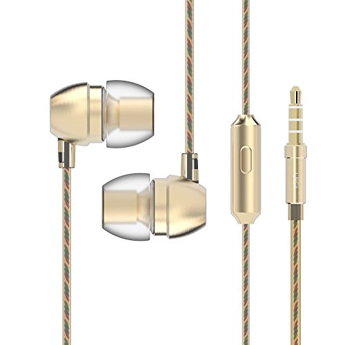 Headphones, super bass in-ear headphone with mic, wired…
