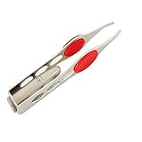 Schoolsupplies 1 Pcs Stainless steel with eyebrow clip, LED eyebrow tweezers, beauty tools