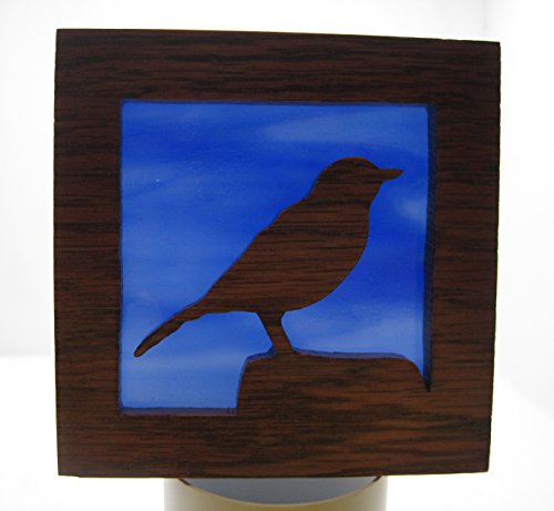 Stain glass night light bird silhouette Handmade in the USA