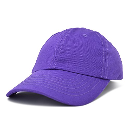 Dalix Unisex Unstructured Cotton Cap Adjustable Plain Hat, Purple