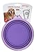 Prima Pet Expandable / Collapsible Silicone Food & Water Travel Bowl with Clip for Medium & Large Dog, Portable and Durable Pop-up Feeder for Convenient On-the-go Feeding, Size: 5 Cups (7 Inch Diameter Bowl) (LARGE (5 CUPS), PURPLE)