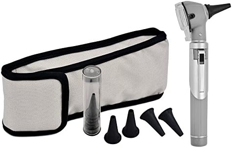 MEDUSA Fiber Optic Mini Otoscope Set - Medical Diagnostic Examination Set - Pocket Size - (GRAY)