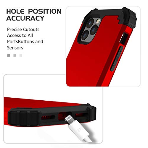 iPhone 11 Pro Max Case, Ranyi Full Body Protection Case with 4 Reinforced Corner [Supported Wireless Charging] Shock Absorbing Resilient Rubber Defender Case for 2019 6.5" iPhone 11 Pro Max (red) - Thumbnail 6
